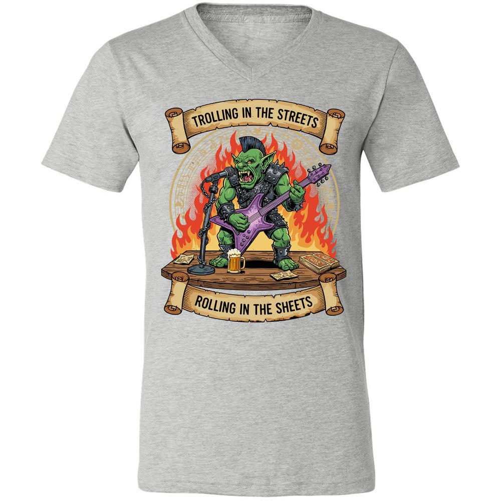 Trolling in the Streets Unisex V-Neck T-Shirt - Athletic Heather - 7