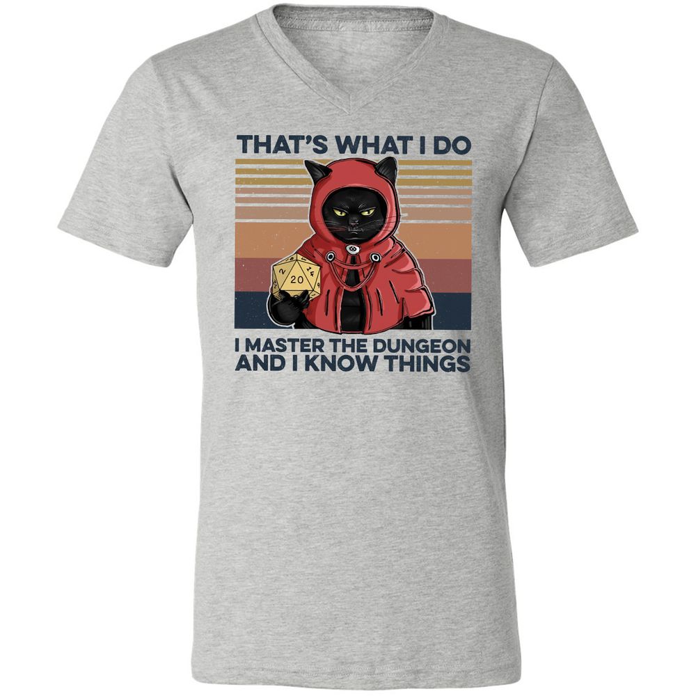 I Master The Dungeons Unisex V-Neck T-Shirt - Athletic Heather - 7