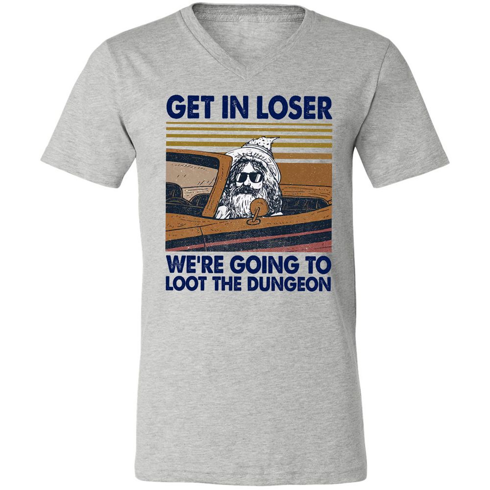 We're Going To Loot The Dragon Unisex V-Neck T-Shirt - Athletic Heather - 7