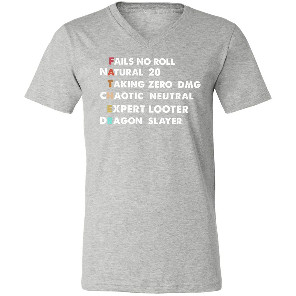 Father D&D Unisex V-Neck T-Shirt - Athletic Heather - 7