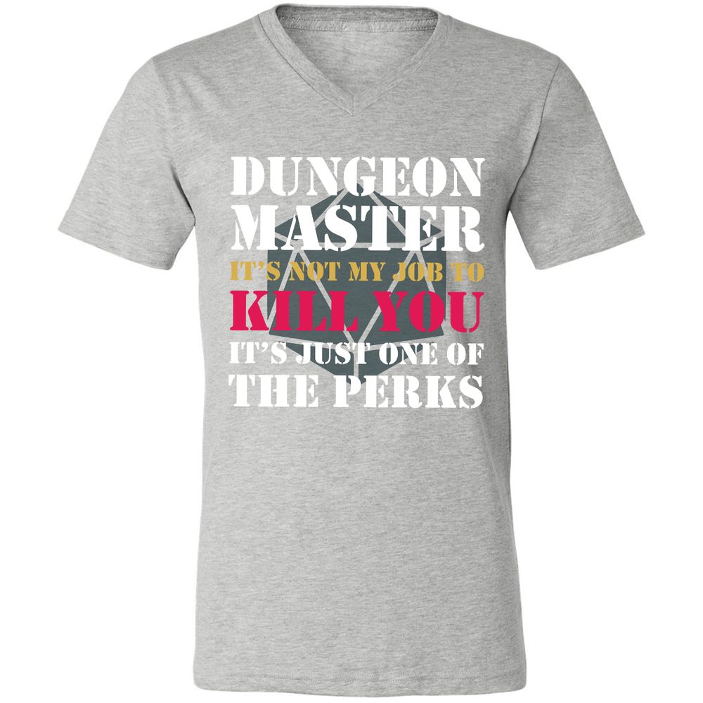 DUNGEON MASTER NOT MY JOB Unisex V-Neck T-Shirt - Athletic Heather - 7