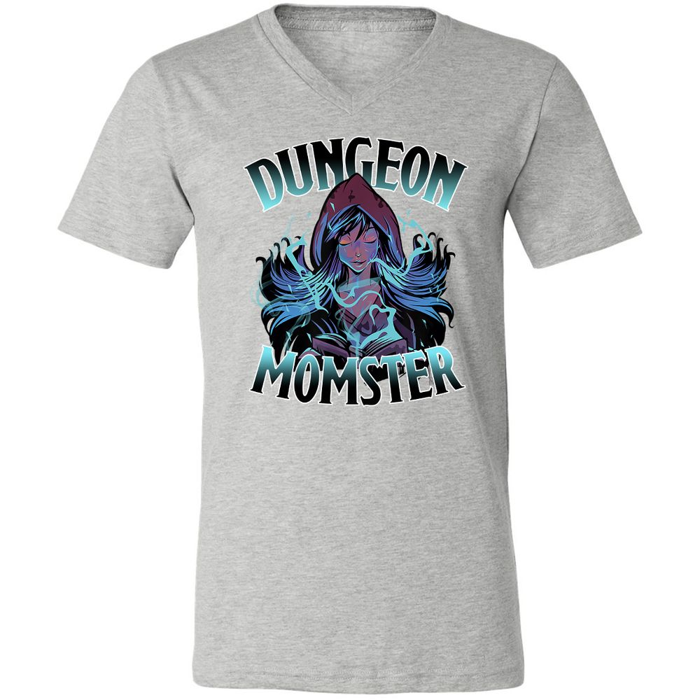 Dungeon Momster Unisex V-Neck T-Shirt - Athletic Heather - 7