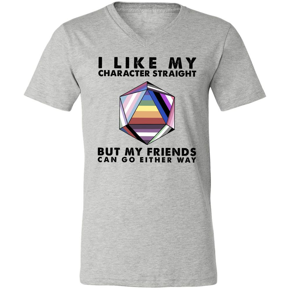 My Character Straight But Friends Can Go Either Way - Athletic Heather - 7
