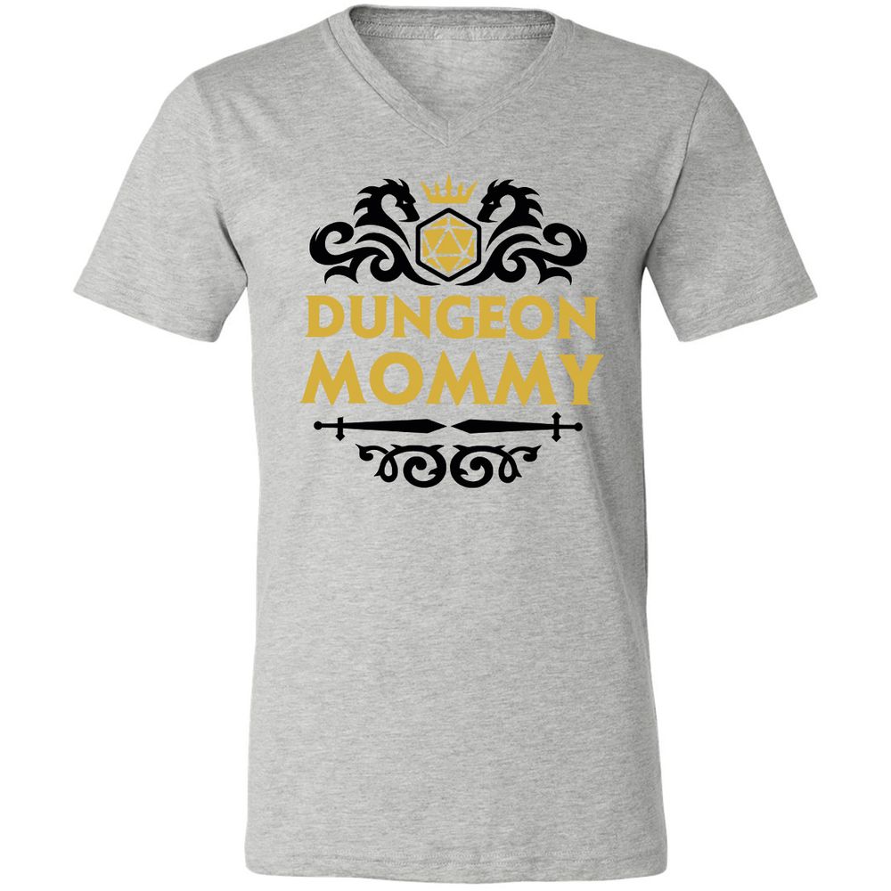 Dungeon Mommy Unisex V-Neck T-Shirt - Athletic Heather - 7