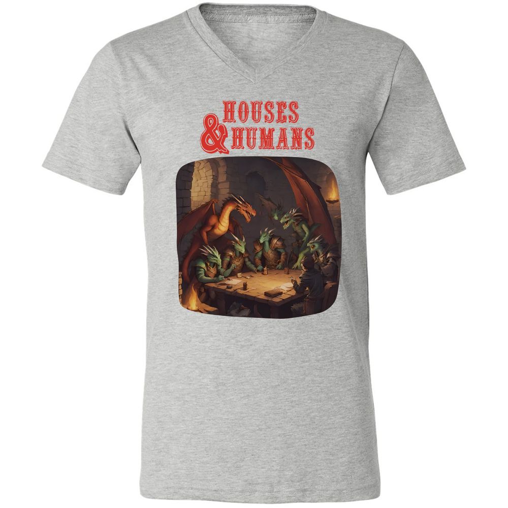 Houses And Humans Unisex V-Neck T-Shirt - Athletic Heather - 7