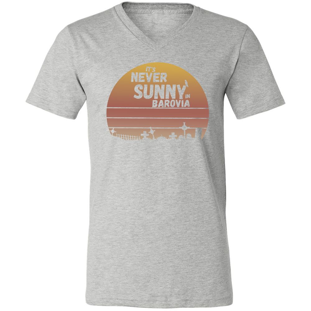 Vintage It's Never Sunny In Barovia Unisex V-Neck T-Shirt - Athletic Heather - 7