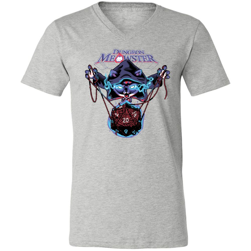 Dungeon Meowster Unisex V-Neck T-Shirt - Athletic Heather - 7
