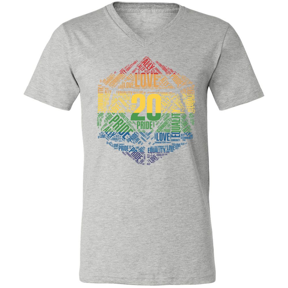 D20 Pride Unisex V-Neck T-Shirt - Athletic Heather - 7
