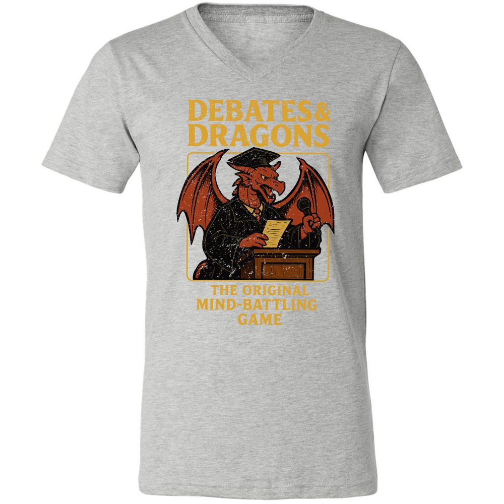 Debates & Dragons Unisex V-Neck T-Shirt - Athletic Heather - 7