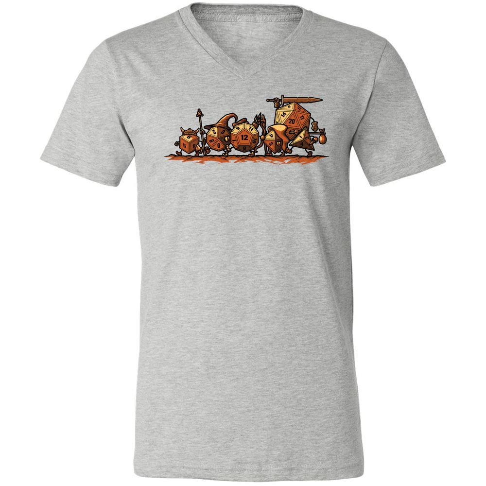 Fellowship Of The Dices Unisex V-Neck T-Shirt - Athletic Heather - 7