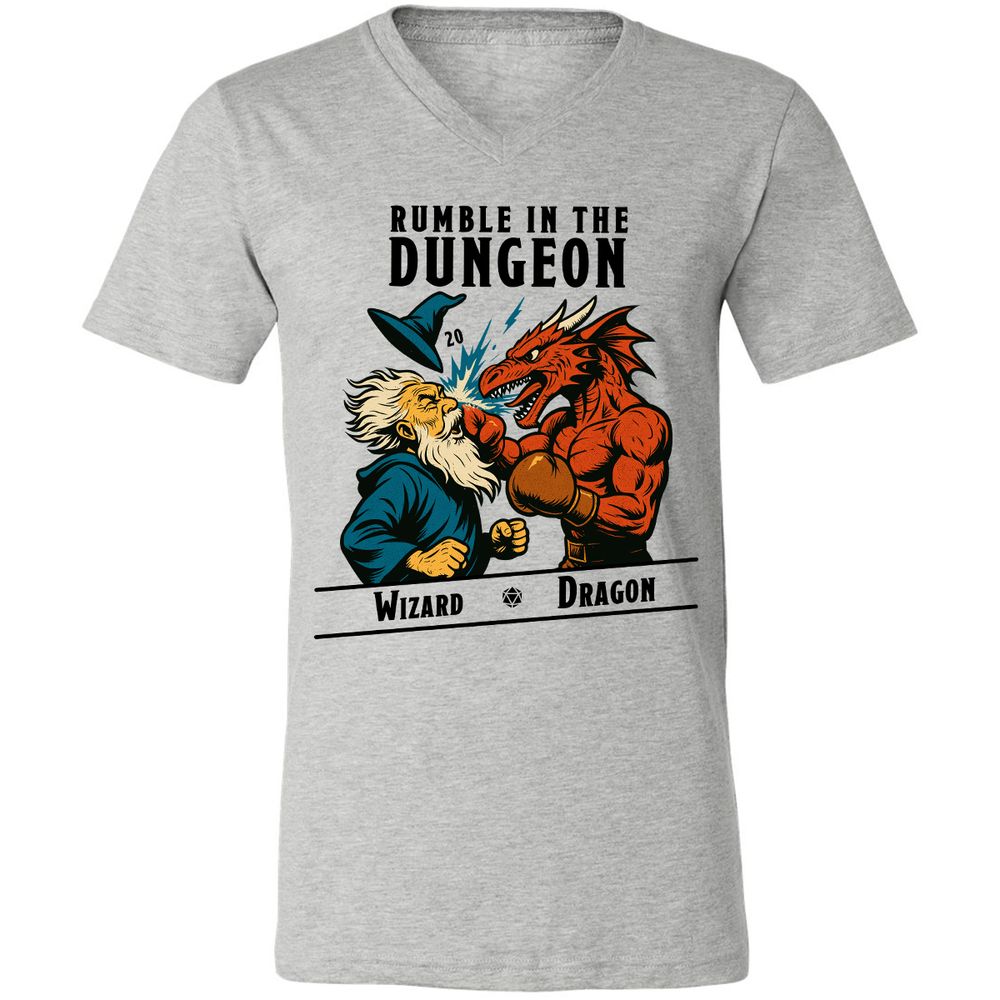 Rumble in the Dungeon Unisex V-Neck T-Shirt - Athletic Heather - 7