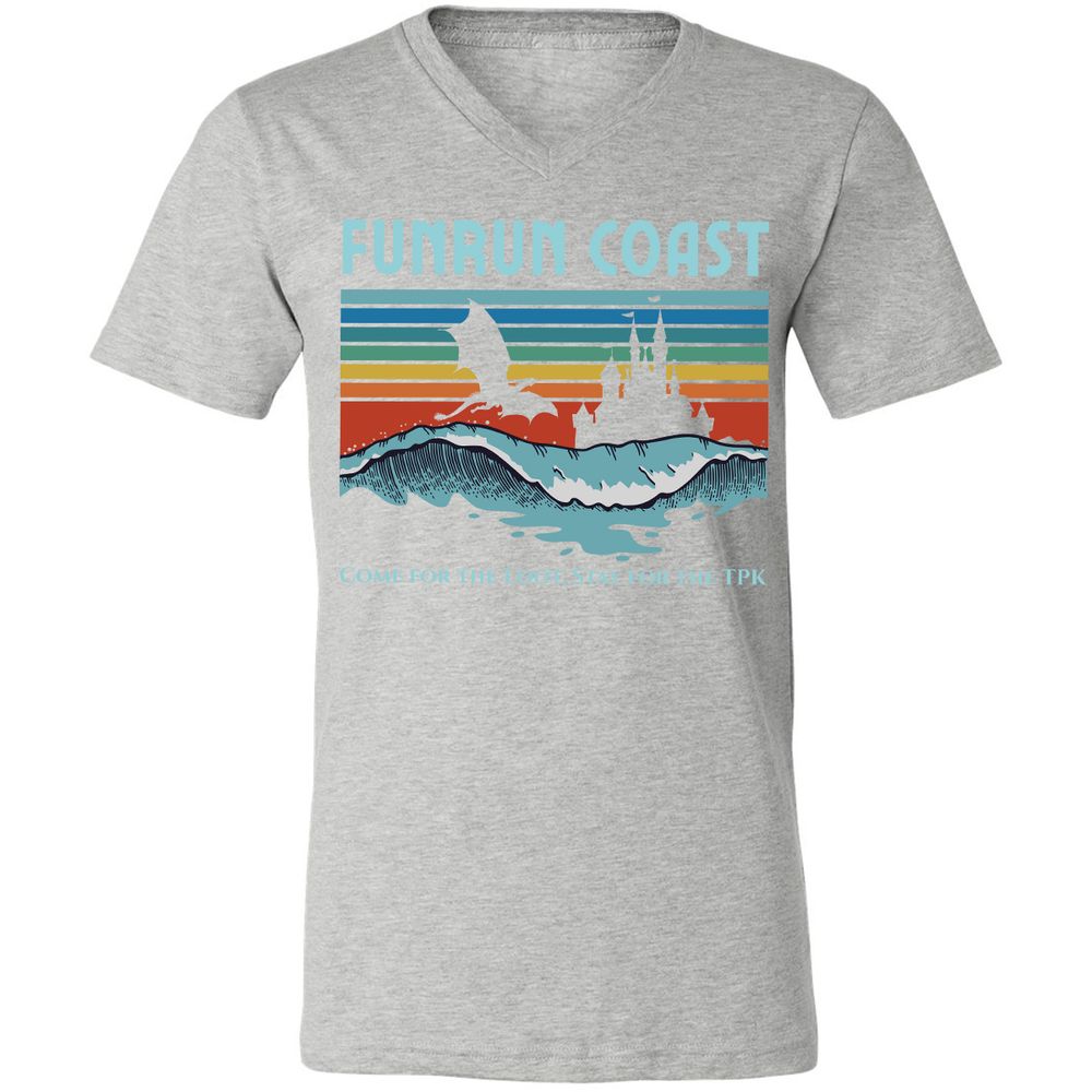 FUNRUN COAST Unisex V-Neck T-Shirt - Athletic Heather - 7