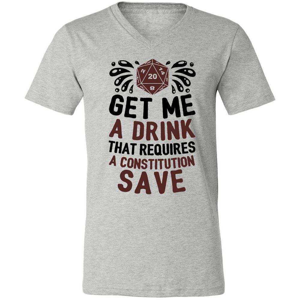 Get Me A Drink Unisex V-Neck T-Shirt - Athletic Heather - 7