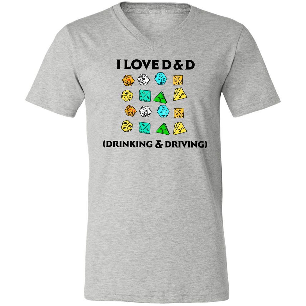 Drinking & Driving Unisex V-Neck T-Shirt - Athletic Heather - 7