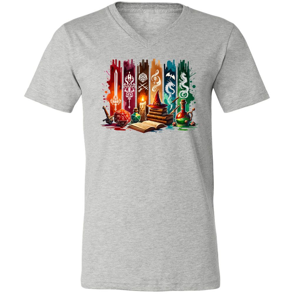 DnD Classes Unisex V-Neck T-Shirt - Athletic Heather - 7