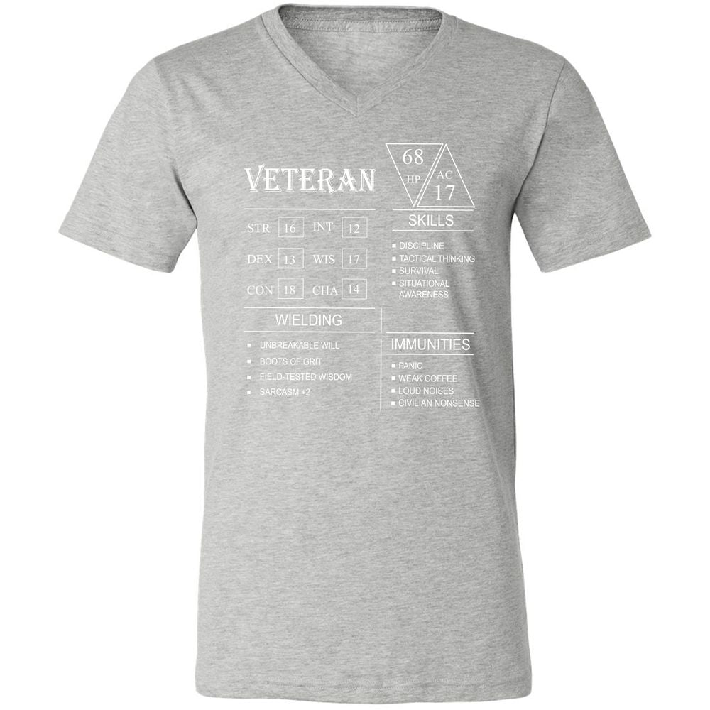 Veteran New Unisex V-Neck T-Shirt - Athletic Heather - 7