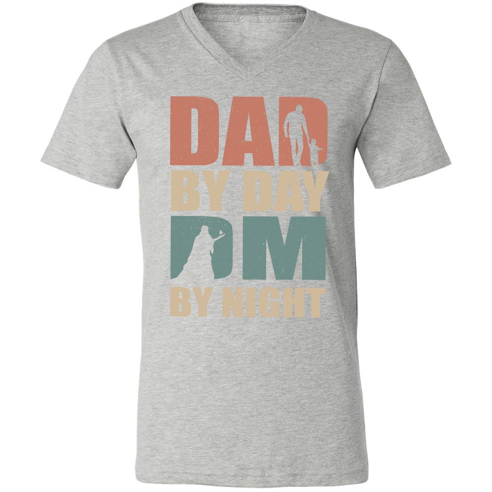 Dad By Day DM By Night - Athletic Heather - 7