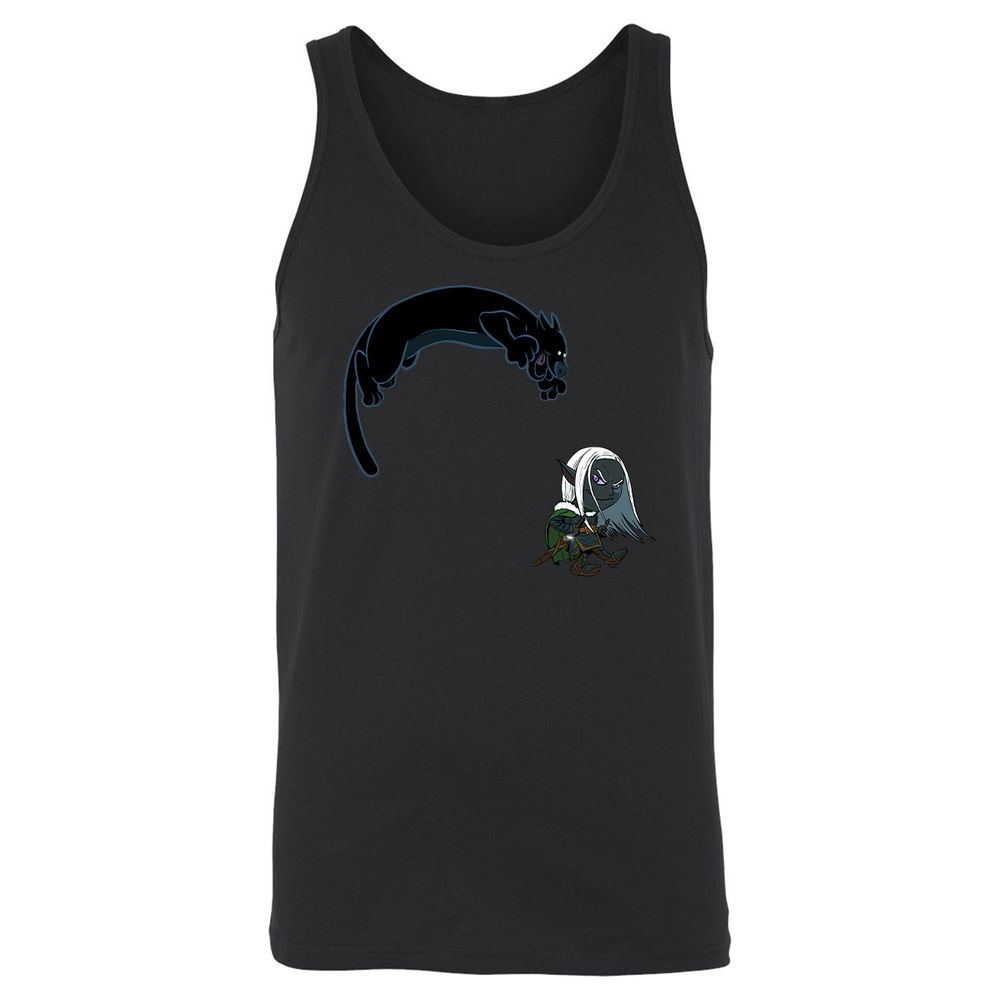 Drizzt and Guenhwyvar Unisex Jersey Tank - Black - 7
