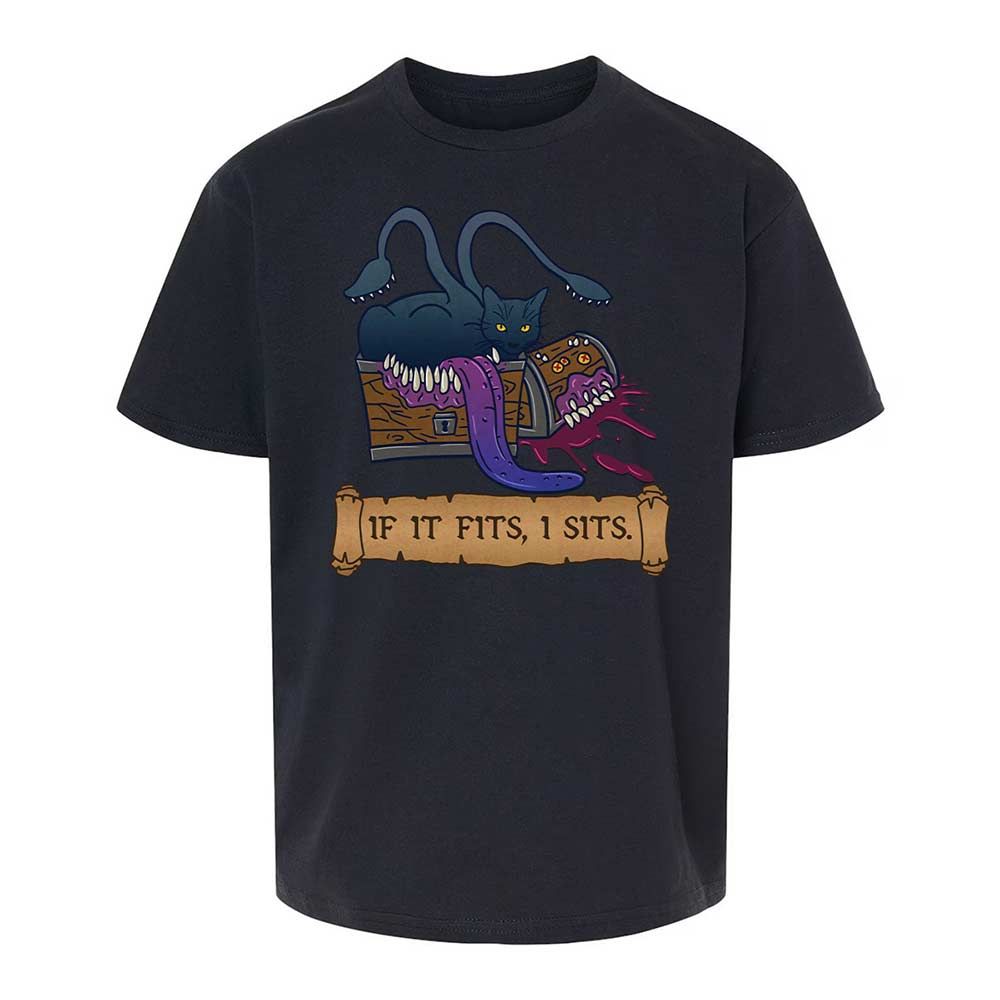 If It Fits I Sits Kids T-Shirt - Black - 7