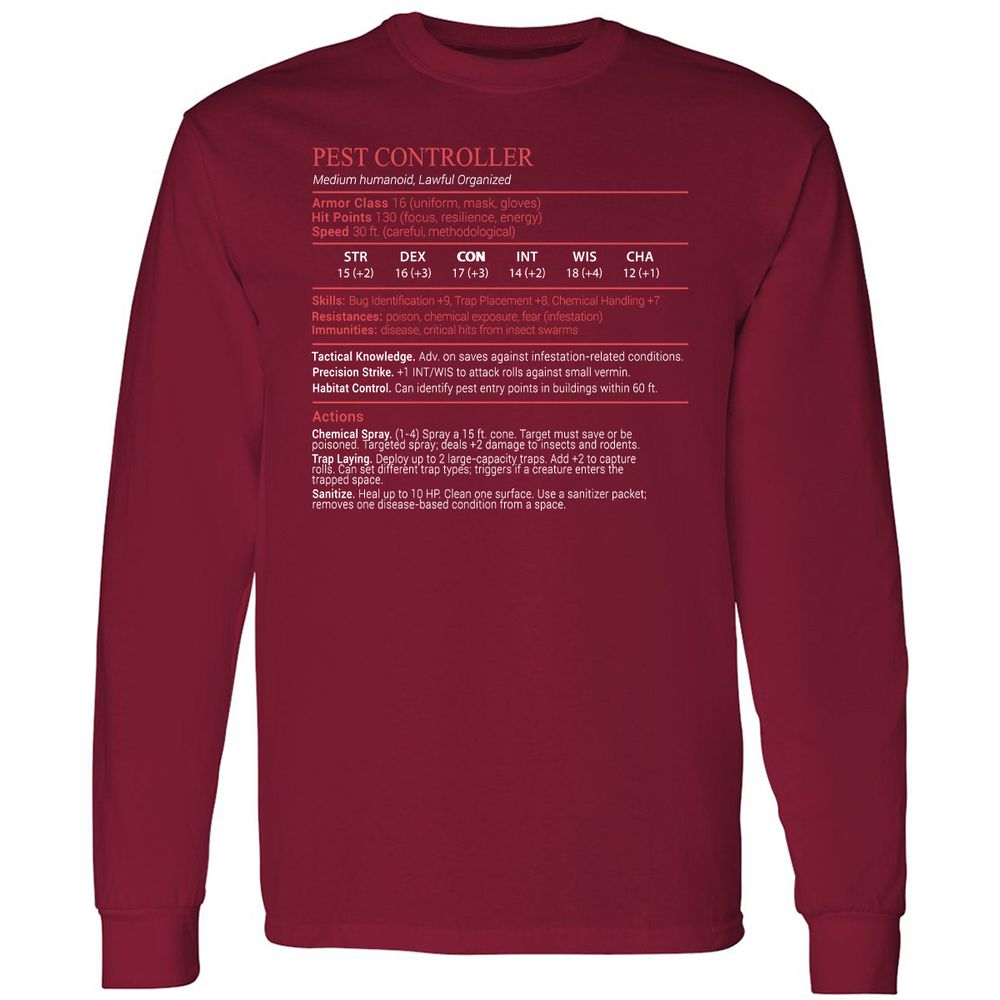 Pest Controller Stats Block - Cardinal Red - 7