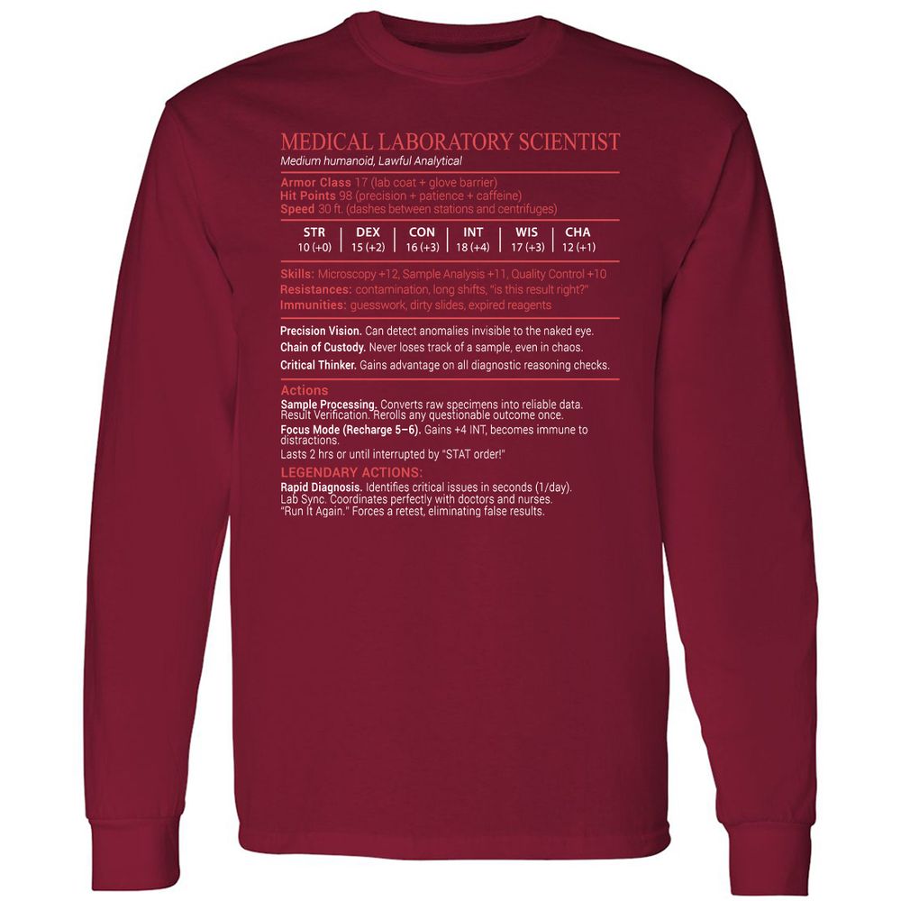 Medical Laboratory Scientist Stats Block - Cardinal Red - 7