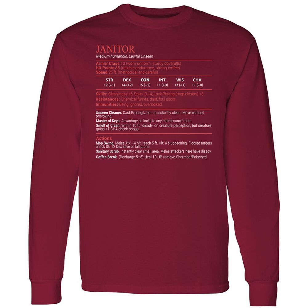 Janitor Stats Block - Cardinal Red - 7