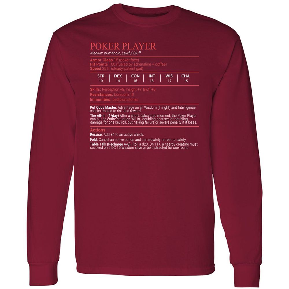 Poker Player Stats Block - Cardinal Red - 7