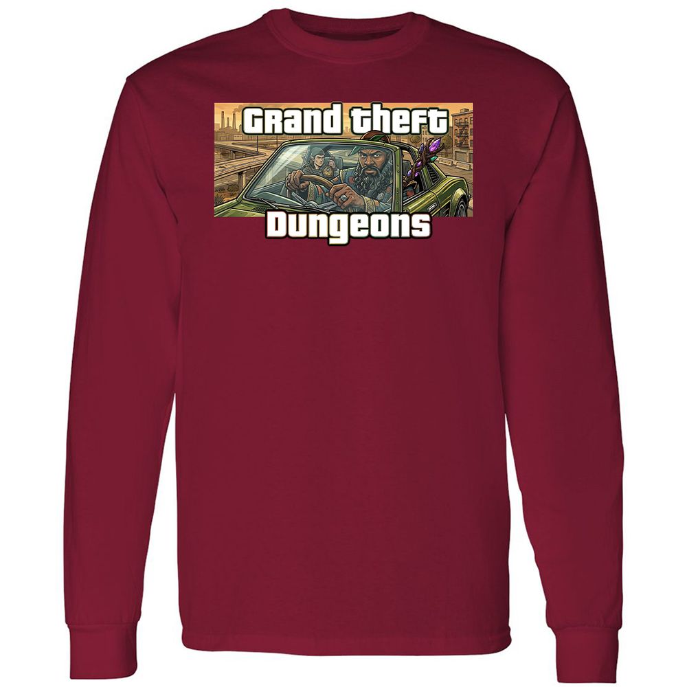 Grand Theft Dungeons Long Sleeve T-Shirt - Cardinal Red - 7