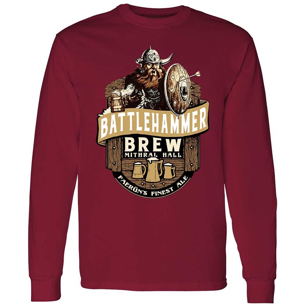 Battlehammer Brew Long Sleeve T-Shirt - Cardinal Red - 7