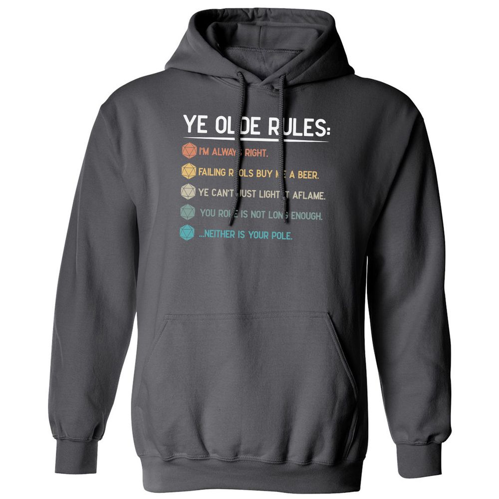 Dungeon Master Rules – Ye Olde RPG Classic Unisex Hoodie - Charcoal - 7