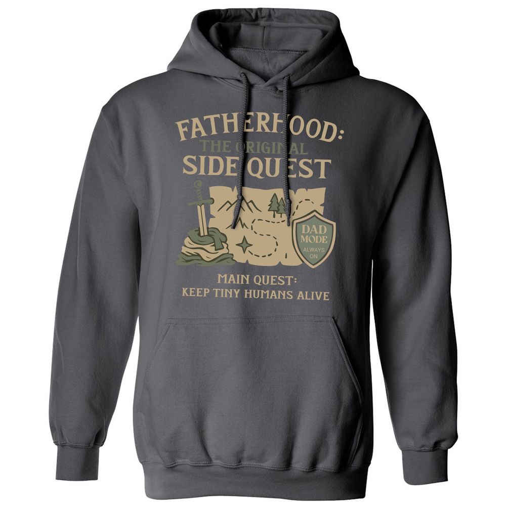 Fatherhood The Original Side Quest Classic Unisex Hoodie - Charcoal - 7