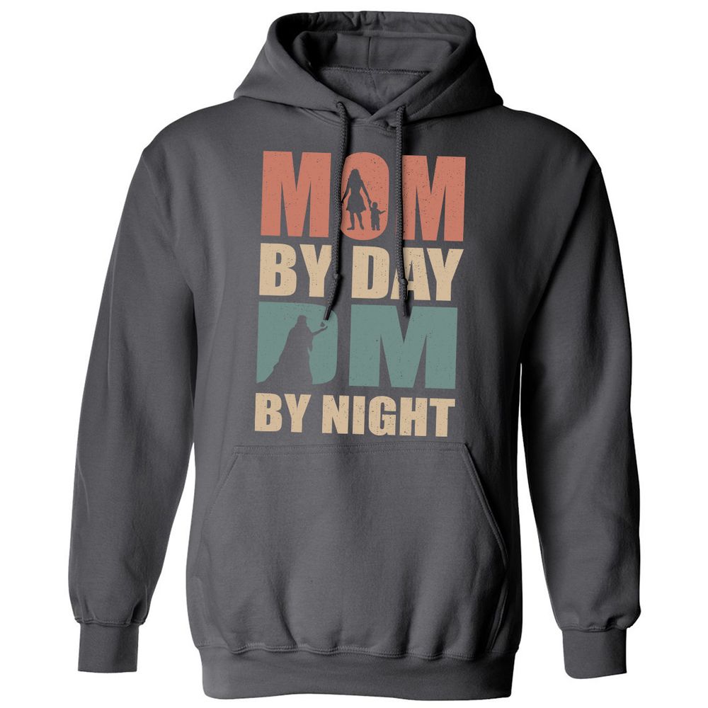 Mom By Day DM By Nigh Classic Unisex Hoodie - Charcoal - 7