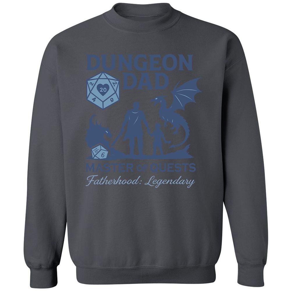 Dungeon Dad Master Of Quests Classic Unisex Sweatshirt - Charcoal - 7