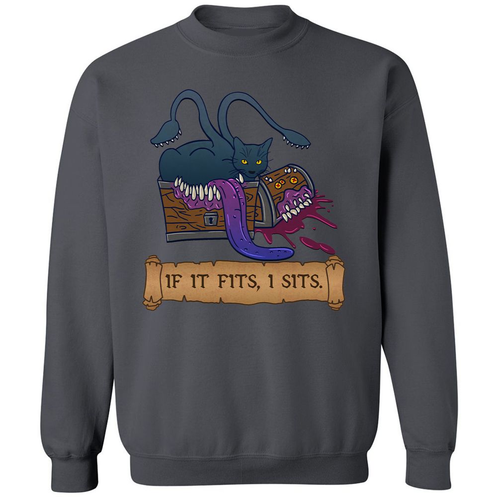 If It Fits I Sits Classic Unisex Sweatshirt - Charcoal - 7