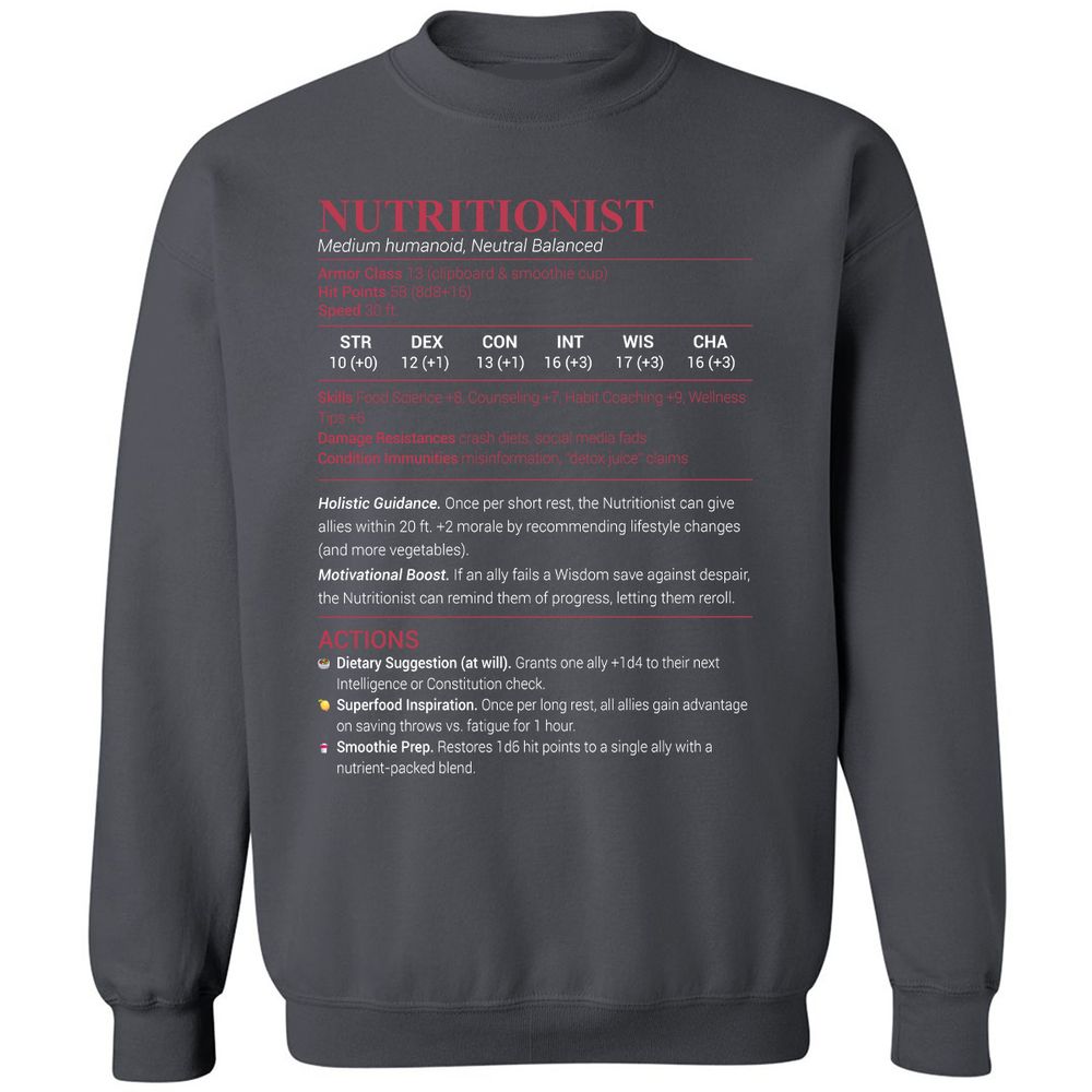 Nutritionist Classic Unisex Sweatshirt - Charcoal - 7