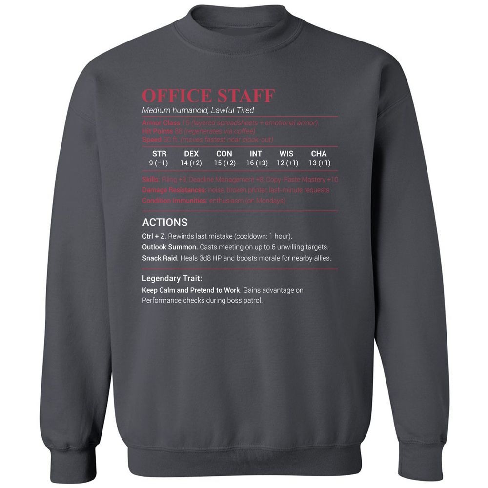 Office Staff Classic Unisex Sweatshirt - Charcoal - 7
