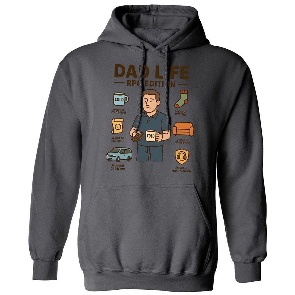 Dad Life RPG Edition Classic Unisex Hoodie - Charcoal - 7