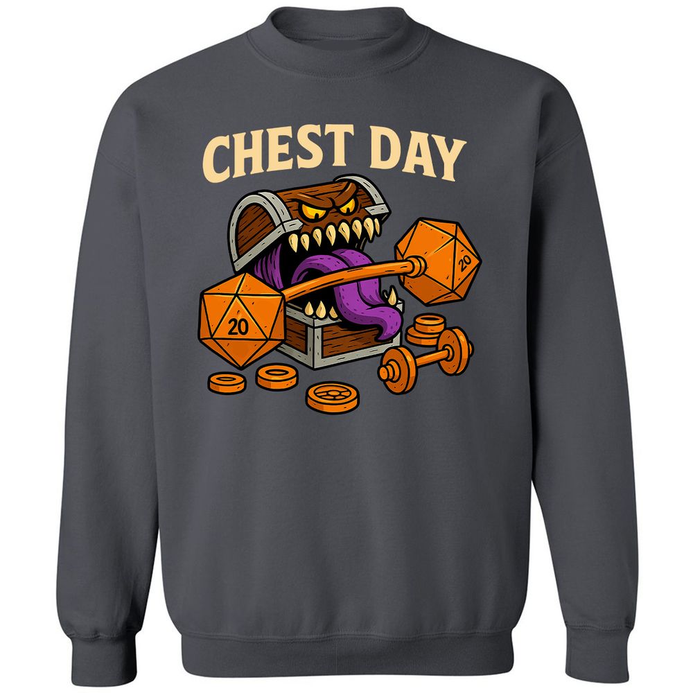 Chest Day Classic Unisex Sweatshirt - Charcoal - 7