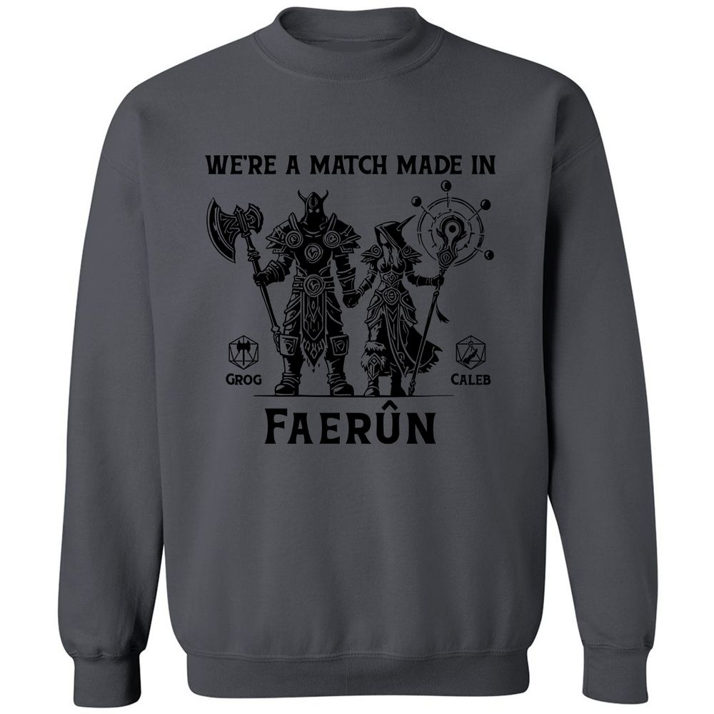 Custom DnD Class Couple Classic Unisex Sweatshirt - Charcoal - 7