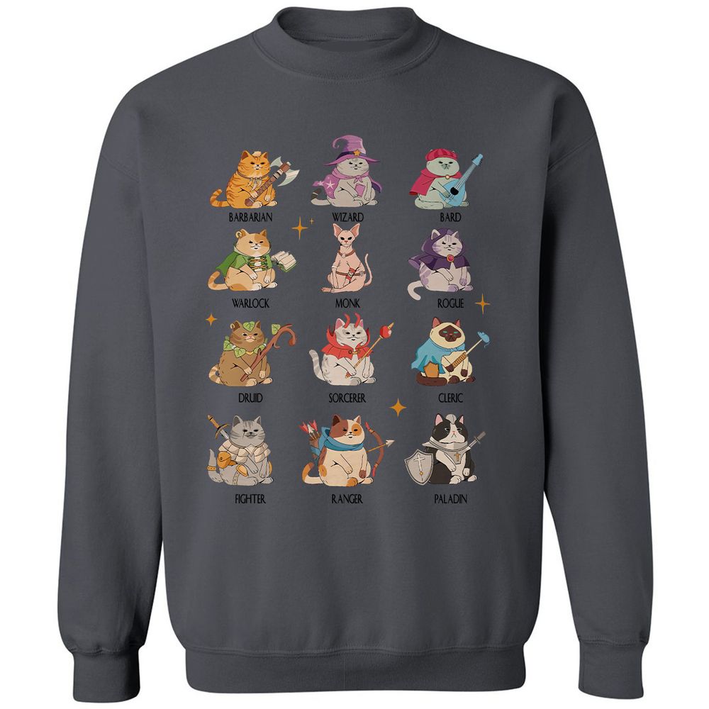Dungeons And Cats Classic Unisex Sweatshirt - Charcoal - 7