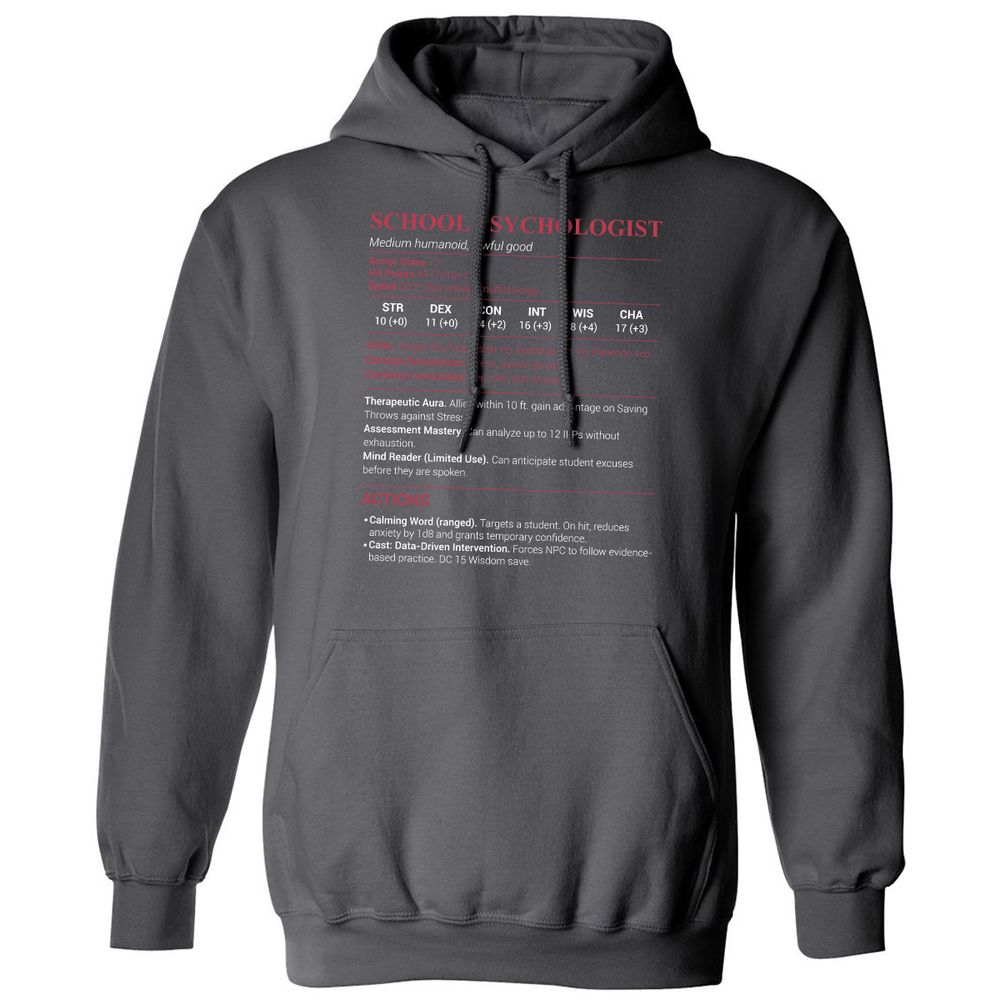 School Psychologist Classic Unisex Hoodie - Charcoal - 7