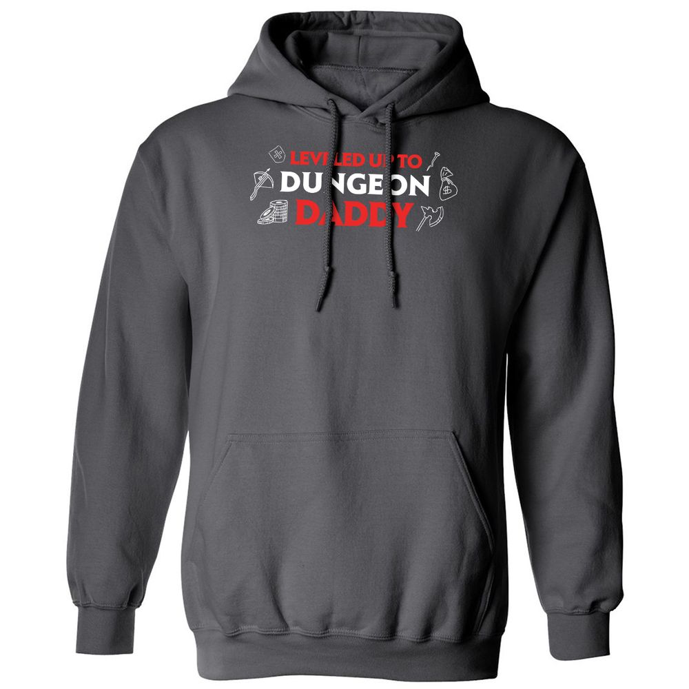Leveled Up To Dungeon Daddy Classic Unisex Hoodie - Charcoal - 7