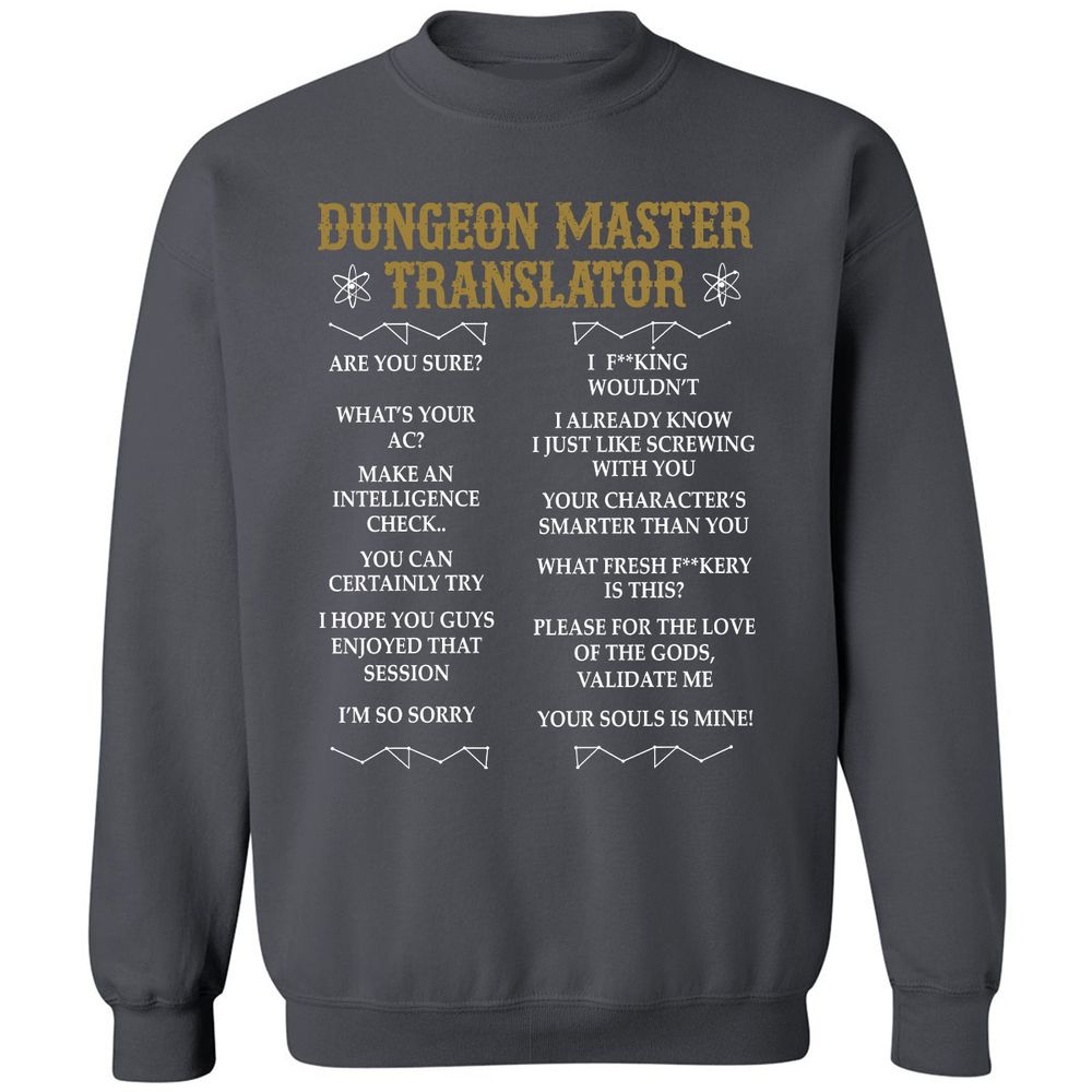 Dungeon Master Translator Classic Unisex Sweatshirt - Charcoal - 7