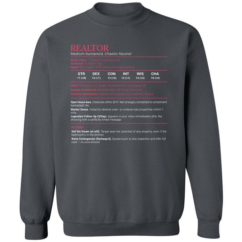 Realtor Stats Classic Unisex Sweatshirt - Charcoal - 7