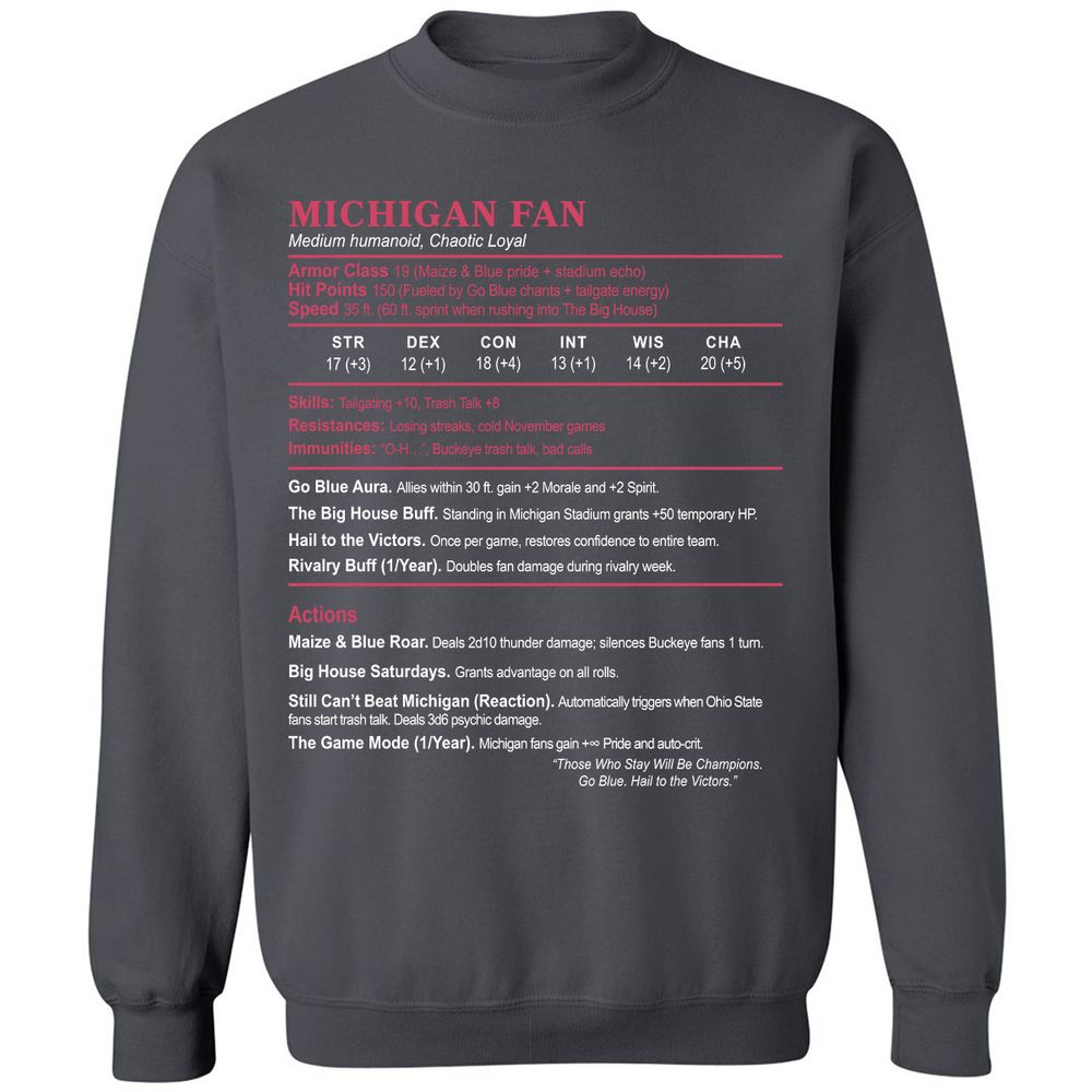 MICHIGAN FAN Classic Unisex Sweatshirt - Charcoal - 7