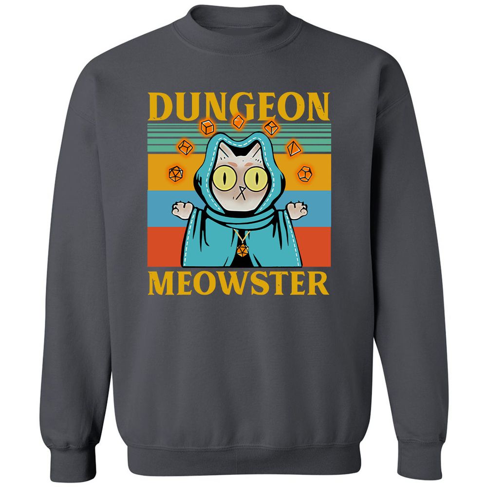 Dungeon Meowster Classic Unisex Sweatshirt - Charcoal - 7