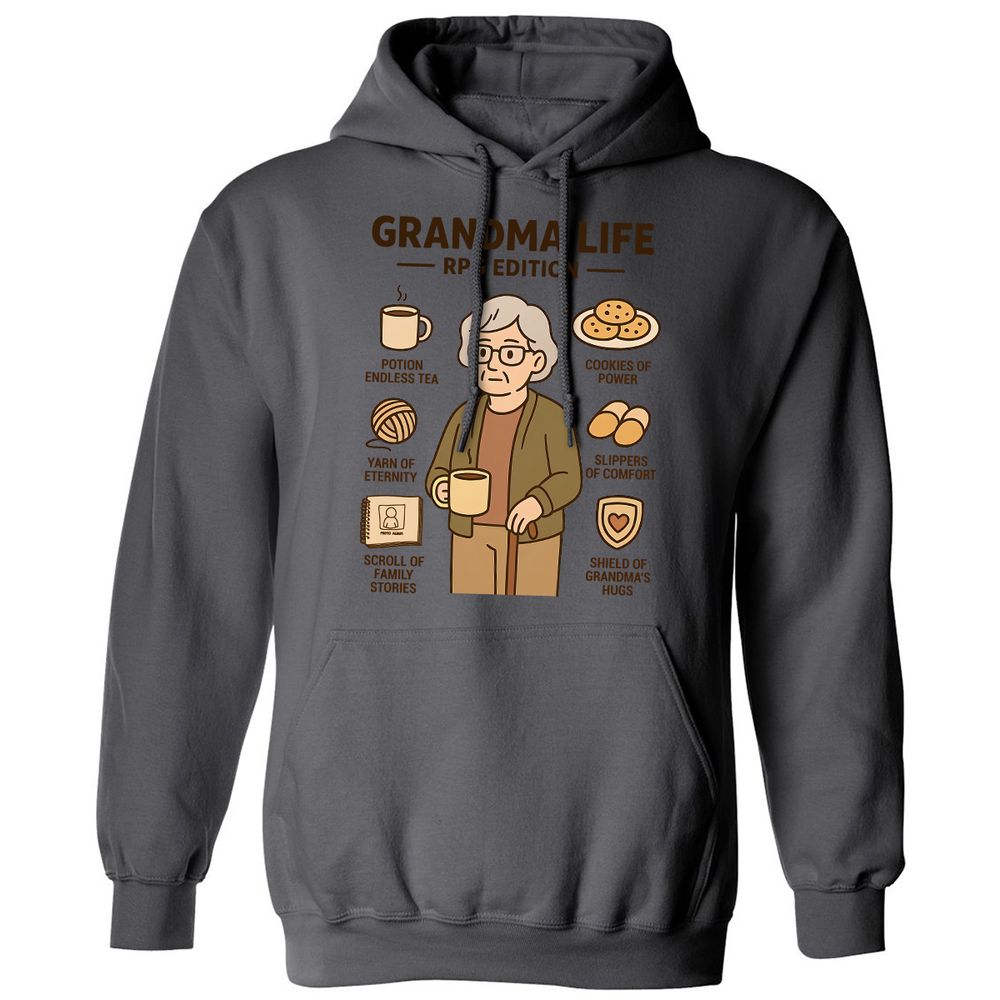 Grandma Life RPG Edition Classic Unisex Hoodie - Charcoal - 7