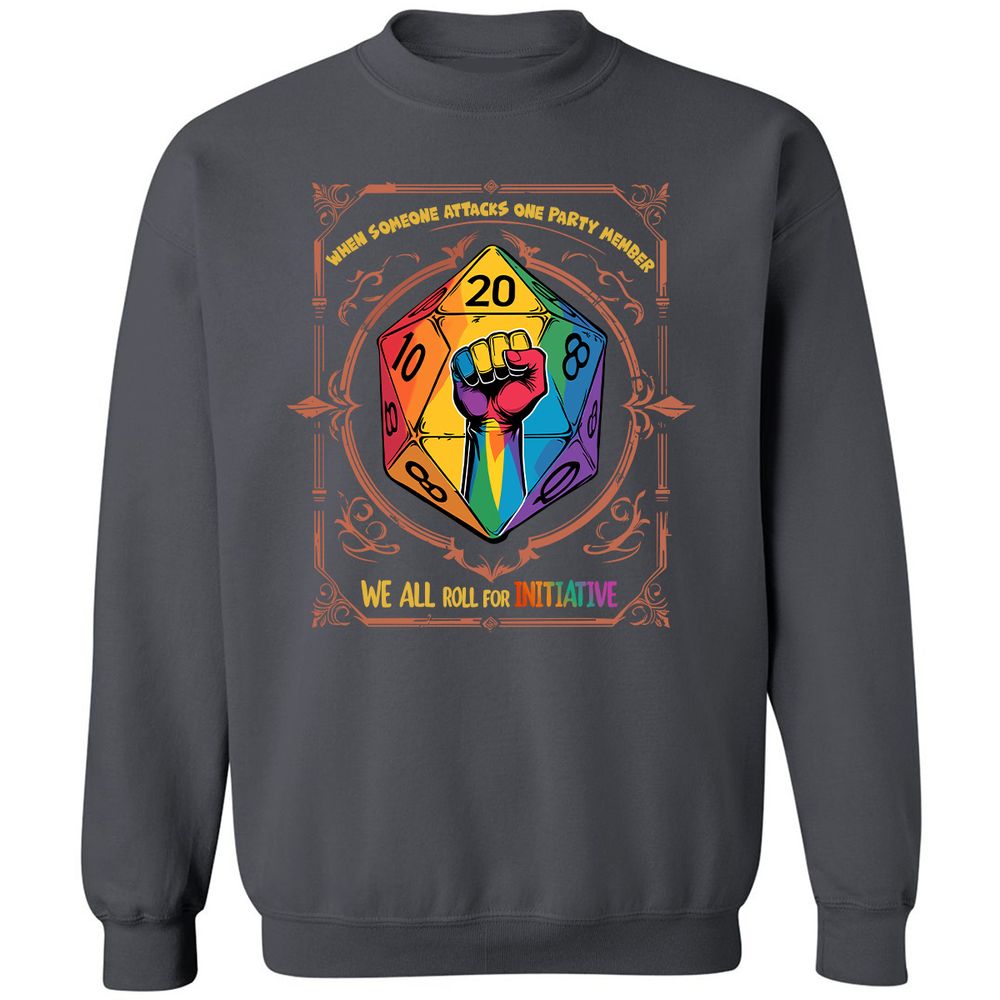 Roll For Initiative Classic Unisex Sweatshirt - Charcoal - 7