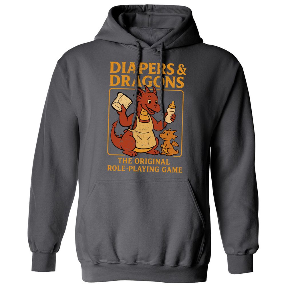 Diapers & Dragons Classic Unisex Hoodie - Charcoal - 7