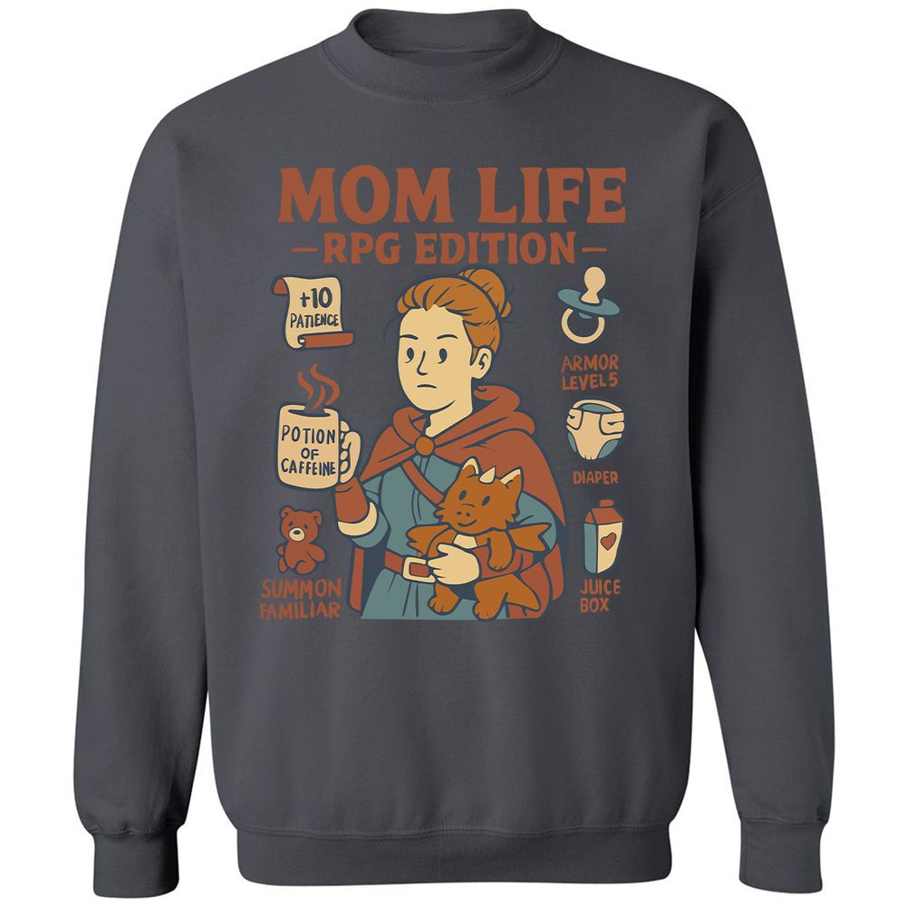 Mom Life RPG Edition Classic Unisex Sweatshirt - Charcoal - 7